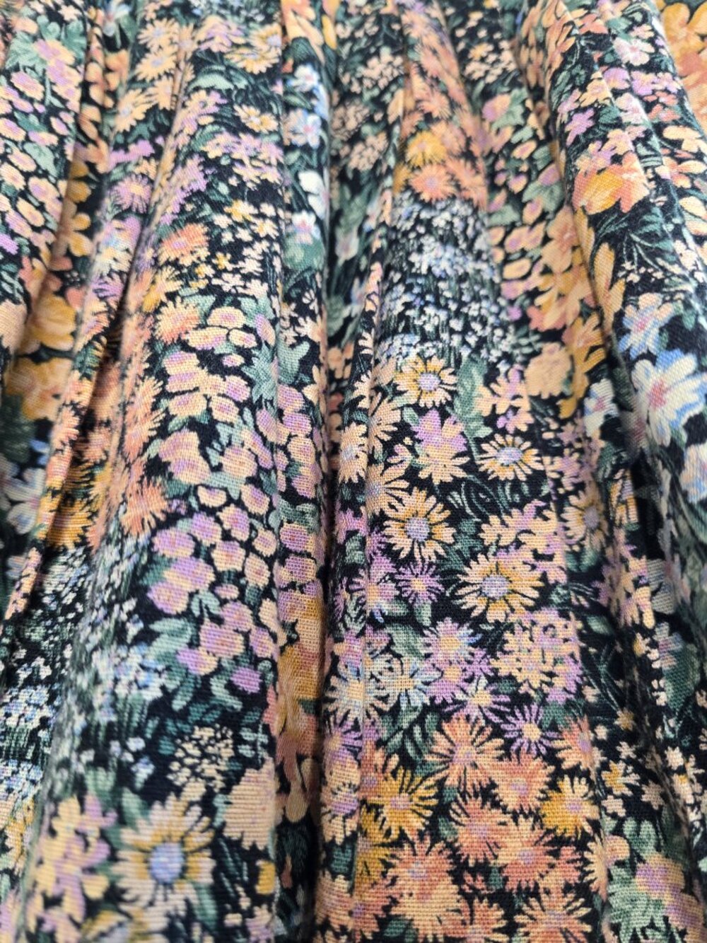 American Eagle Floral Pleated Mini Skirt - Multi-Colored With Black Undertones - Picture 4 of 8